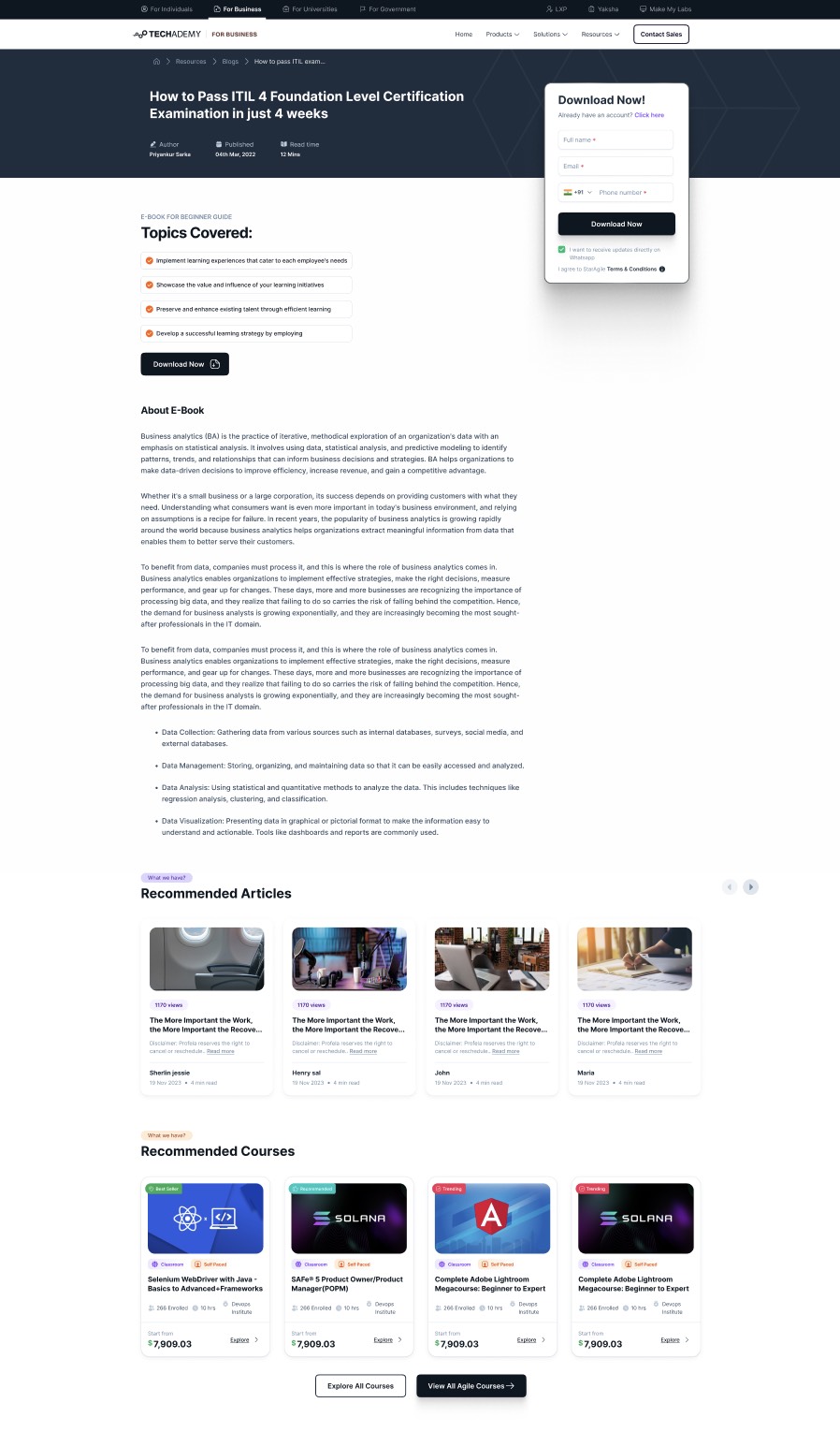 Resource detail page