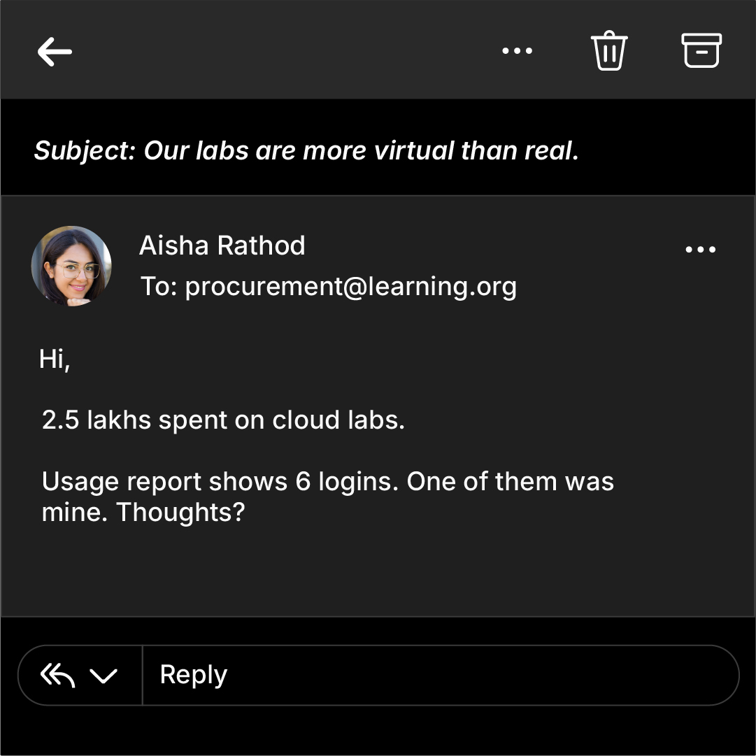 Escalation ad: Our labs are more virtual than real
