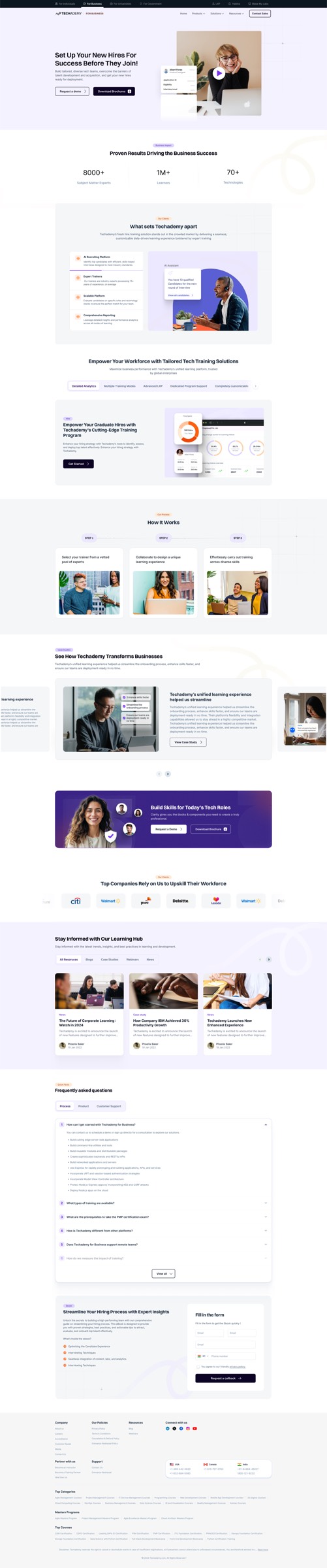 Website solution page mockup